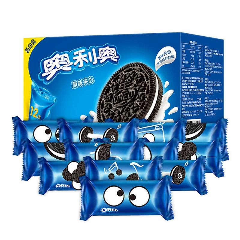 Печенье Oreo в полной коробке 696 граммов, доступное для всей семьи, 12 маленьких пакетиков, индивидуальная упаковка, смешанные вкусы, сэндвич- snacks