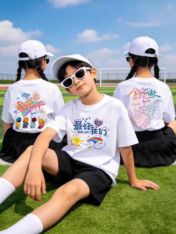 Customized T-Shirts for Elementary School Students, Short-Sleeved Suits for Junior High and High School Students for Sports Events, Summer Kindergarten Graduation Photo Outfits Customized T-Shirts for Elementary School Students, Short-Sleeved Suits for Junior High and High School Students for Sports Events, Summer Kindergarten Graduation Photo Outfits