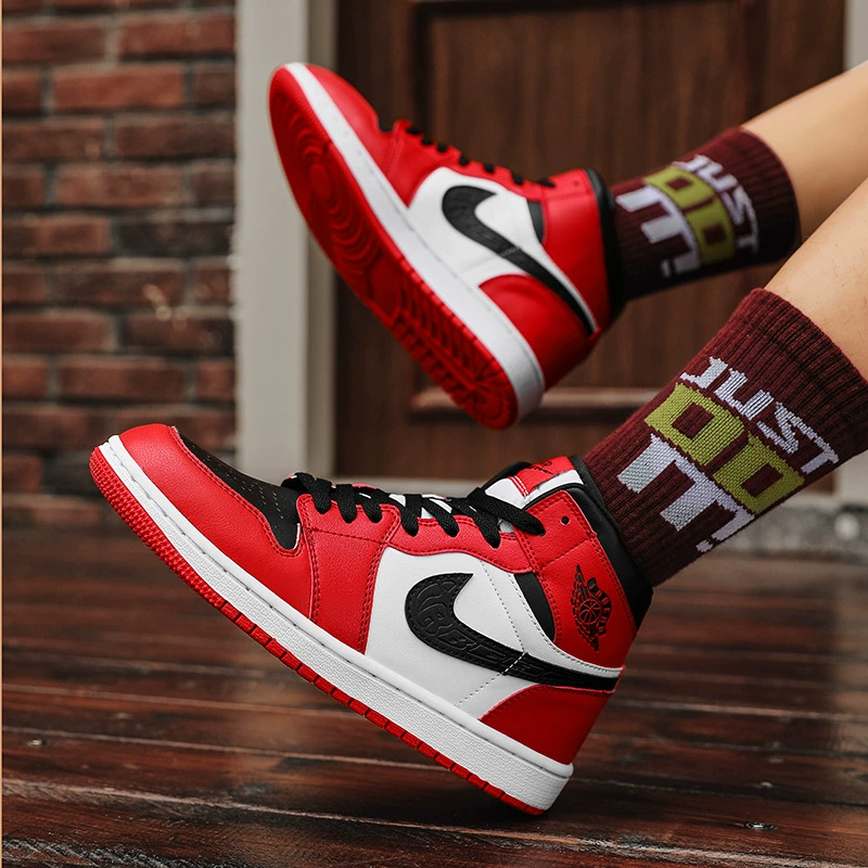 (Suda Factory) aj мужские туфли средней высоты с обратным ходом черно-белые Panda Air Force aj1 высокие дымчато-серые баскетбольные кроссовки женская обувь