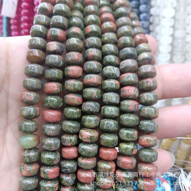 7x9mm天然石水晶玛瑙车轮珠散珠DIY手链项链饰品配件半成品串珠批|undefined