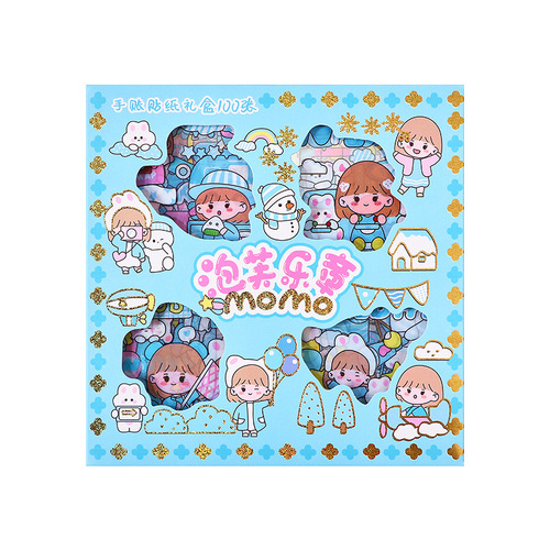 Cute stickers ins cartoon waterproof 100 girly hearts DIY decoration material stickers hand account sticker set wholesale