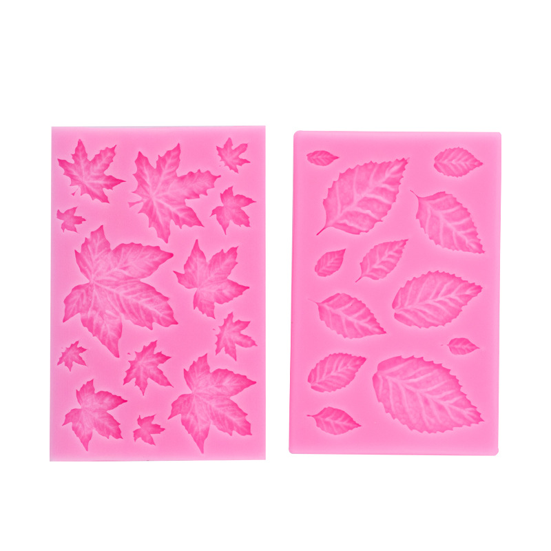Fondant hojas de hoja de arce de chocolate hojas universales de silicona ritmo seco pastel de hornear punto occidental molde de silicona decorativo