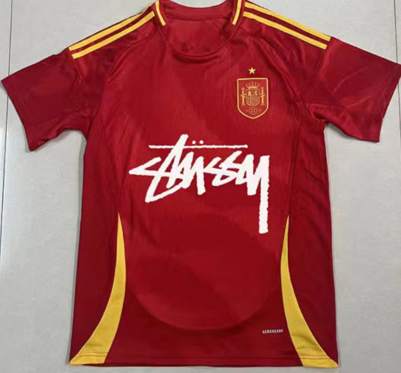 Stussy Jersey Brasil Flamengo Italia Edición conmemorativa Portugal París Francia Uniforme de fútbol