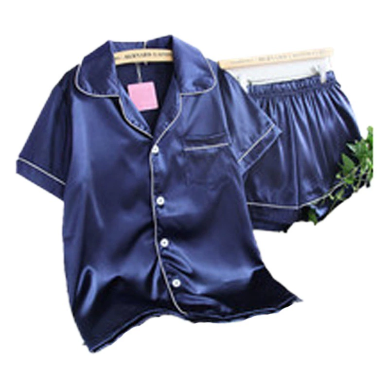 Мужская Пижама летняя тонкая с короткими рукавами и шортами Ice Silk свободная Толстая Большие размеры 200 catties Шелковый кардиган