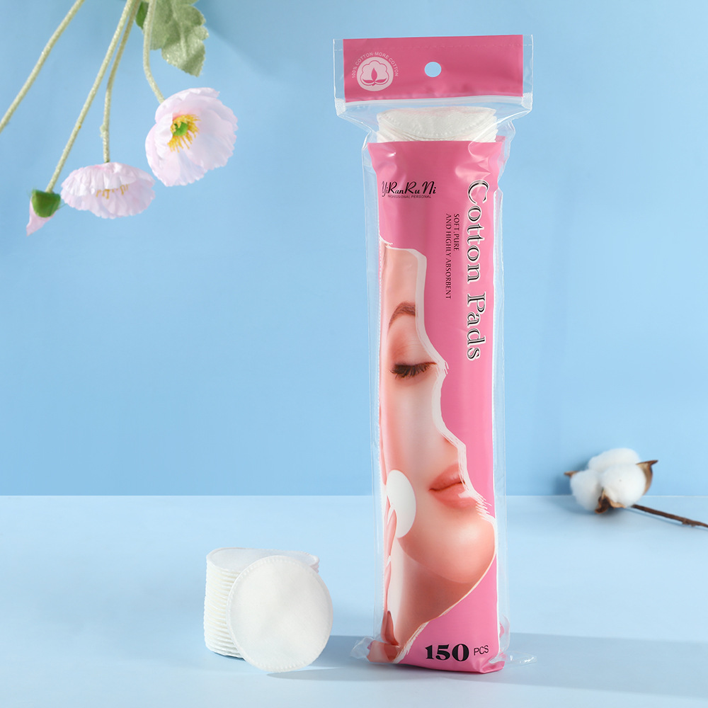 Algodón redondo desechable simple, gran capacidad, 150 piezas, algodón húmedo especial portátil, protector de la piel, no se desprende.