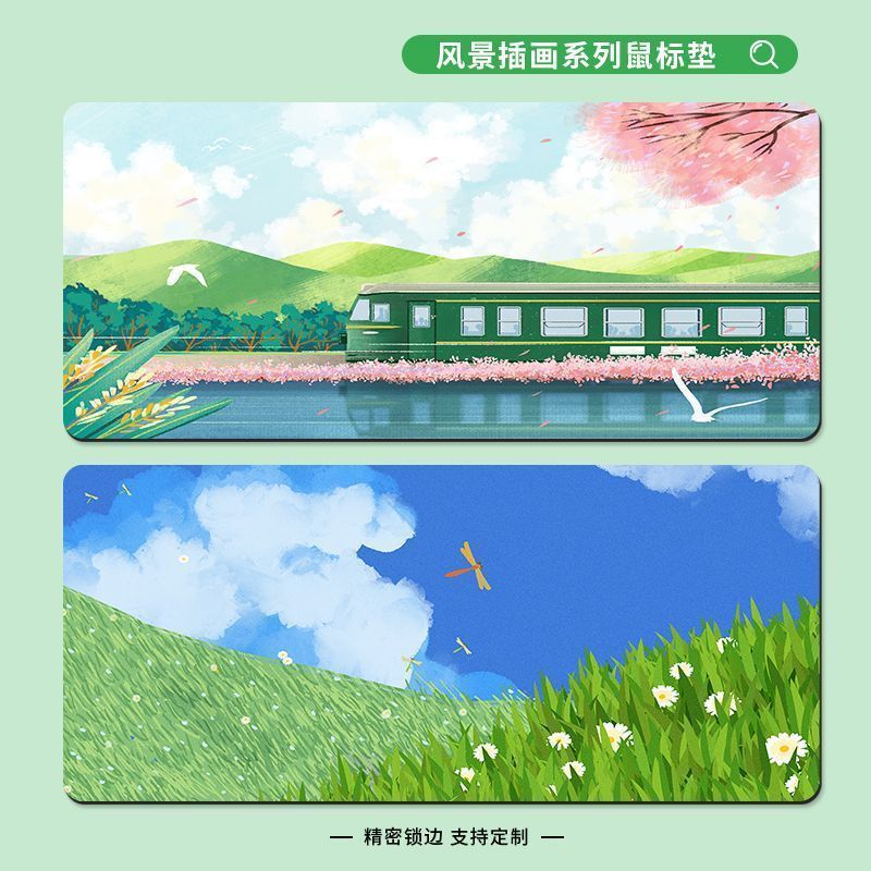 事務用クッション学習デスクトップパッドパソコンキーボードデスクトップパッド風景イラストマウスパッドデスクトップパッド|undefined