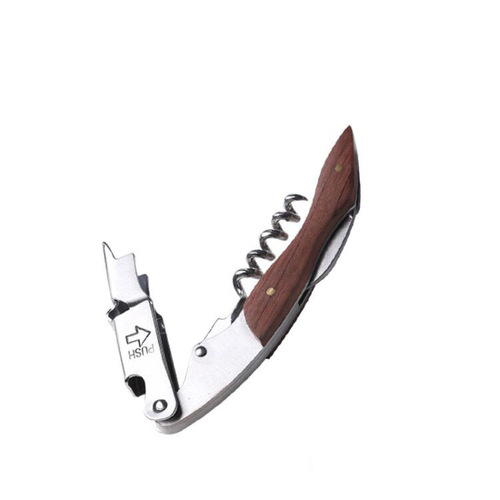 Stainless steel wooden handle seahorse knife champagne wine bottle opener multi-purpose bottle opener shrimp head knife portable wholesale