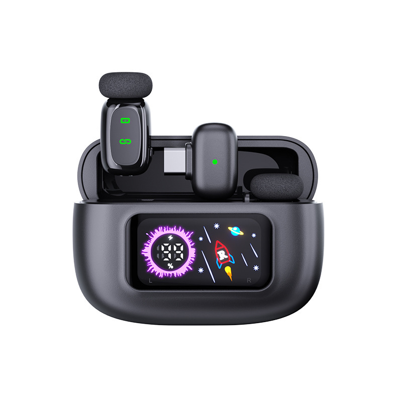 Cross-Border New Product Live Broadcast Mini Lavalier Microphone Smart Noise Reduction Microphone Factory Long Battery Life Wireless