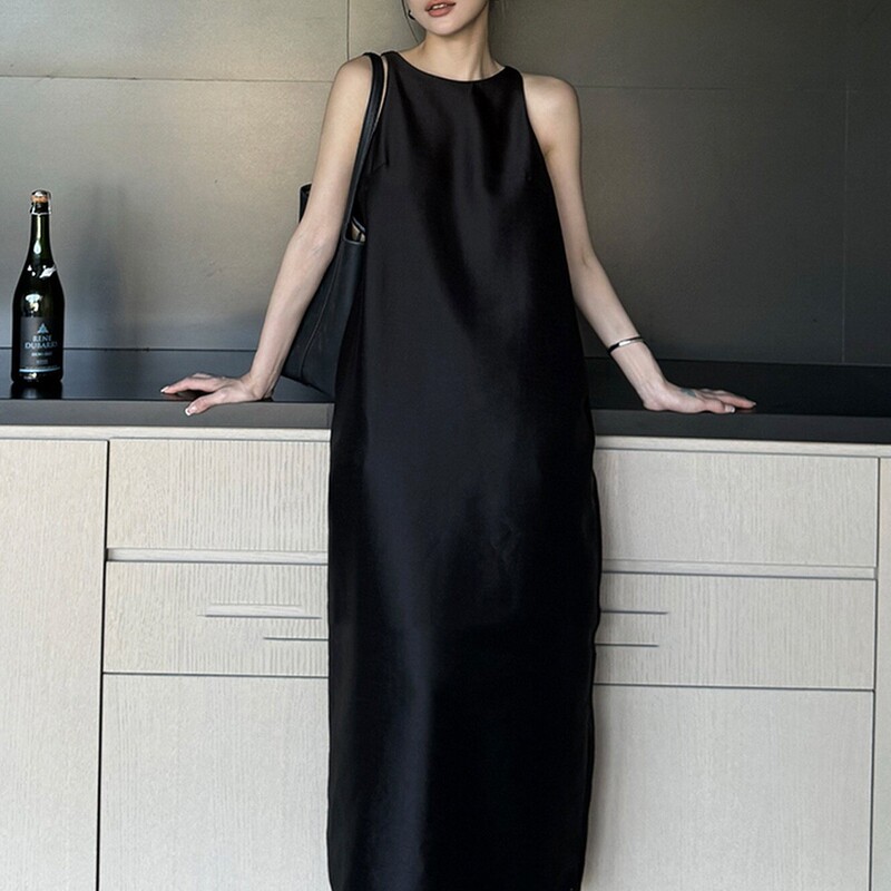 In-Stock Simple Black Spaghetti Strap Dress for Women, Summer Sleeveless Vest Long Dress, Backless Dress, Formal Dress for Women In-Stock Simple Black Spaghetti Strap Dress for Women, Summer Sleeveless Vest Long Dress, Backless Dress, Formal Dress for Women