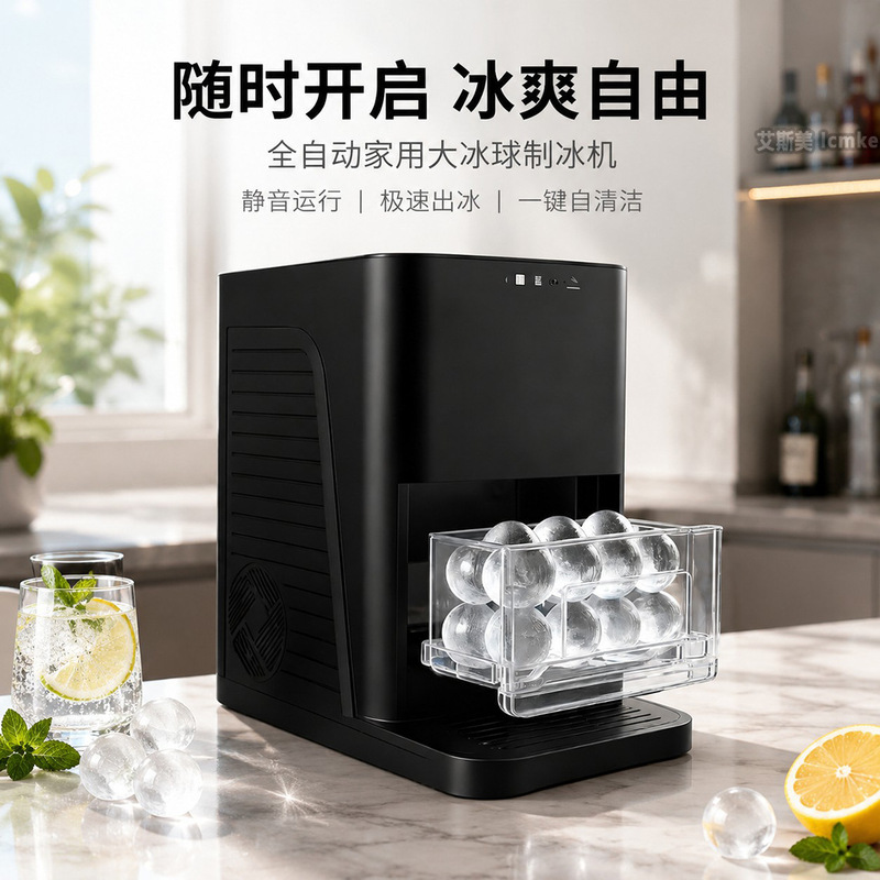 Spherical Ice Maker Cross-Border Foreign Trade Medium-Sized Business Household Whiskey Fully Automatic Round Ice Cube Manufacturer Direct Sales Spherical Ice Maker Cross-Border Foreign Trade Medium-Sized Business Household Whiskey Fully Automatic Round Ice Cube Manufacturer Direct Sales