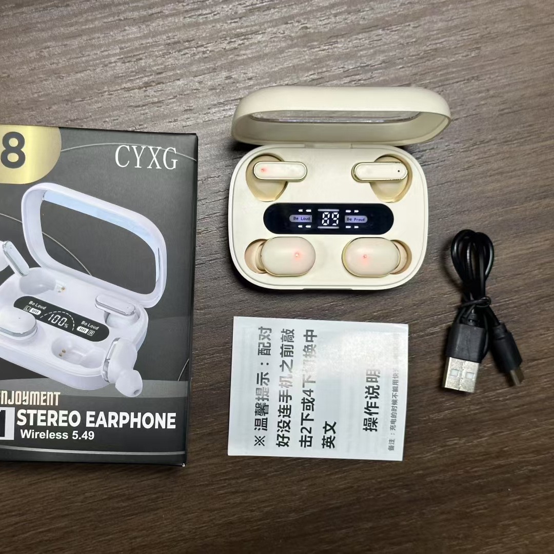 Nuevos auriculares inalámbricos Bluetooth transfronterizos Q8 de dos oídos OWS auriculares deportivos de reducción de ruido auriculares extra largos