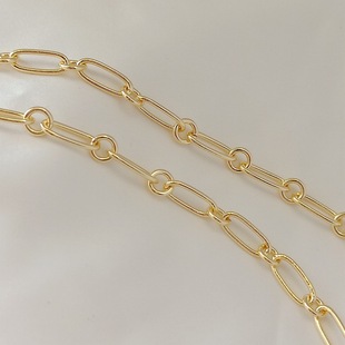 14K bag gold color preservation not squashed 0 chain thick round handmade chain detachable semi-finished loose chain DIY jewelry accessories