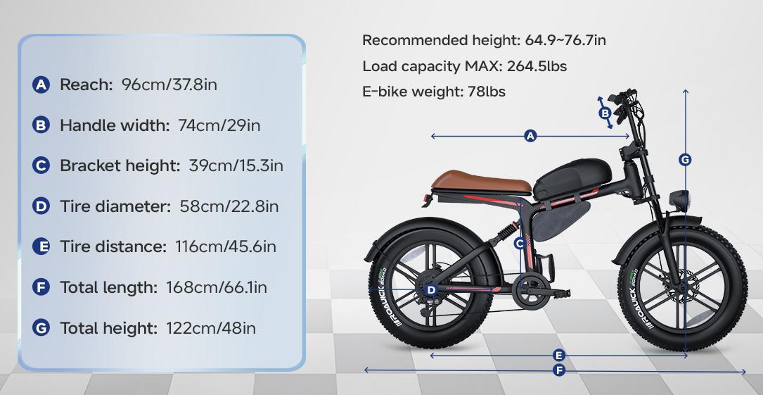 US ebike Electric Bicycle 20 inch Fat Tire Snow Beach Super73