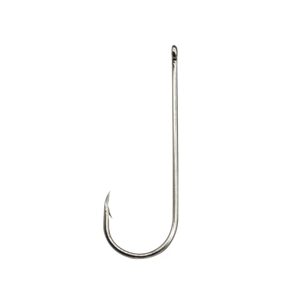 With hole long handle thin strip sea hook with ring sea fishing hook lengthened straight handle live bait black snapper sea mackerel sea fishing boat fishing hook