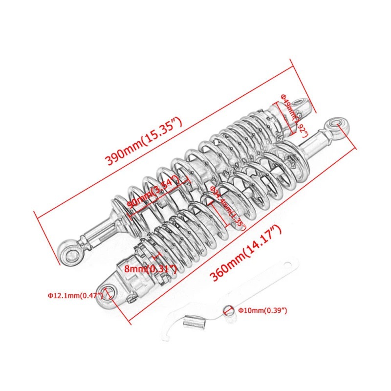 Rfy360Mm Motorcycle Shock Absorber Restoration Suitable for Rm100 Gv1400 Gsx400 Gs650