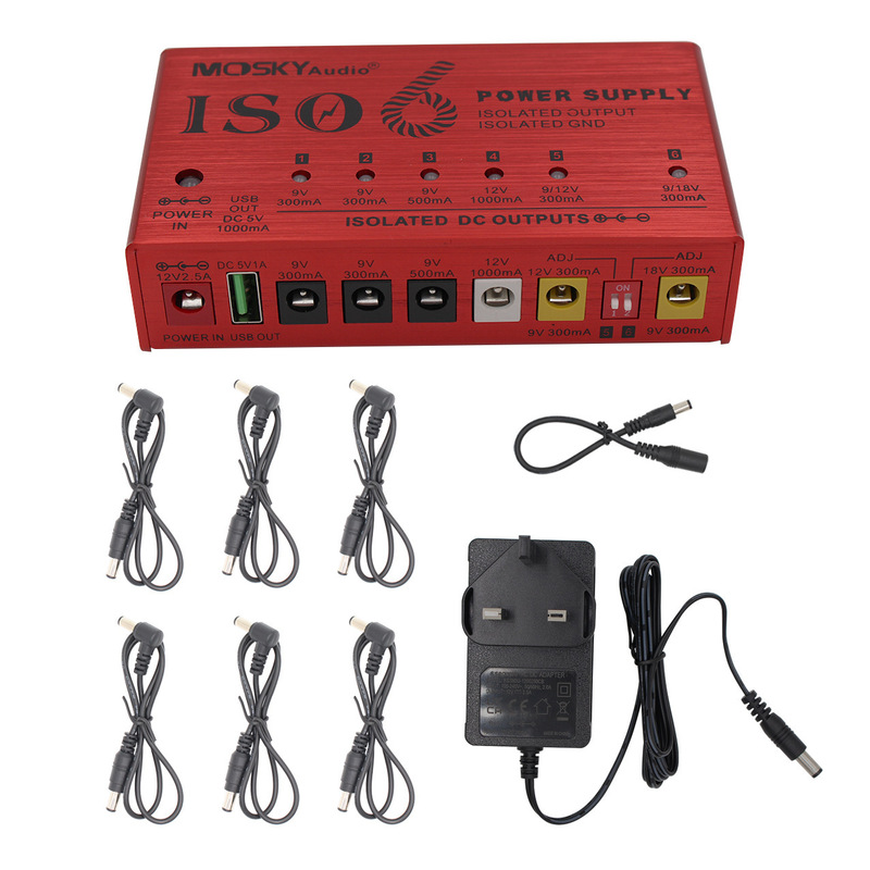 Moskyaudio Iso10 Power Independent Output 6-Way 8-Way 10-Way Effector Power Supply, Low Noise