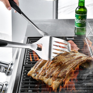 Large 16-inch 430 stainless steel BBQ grill barbecue fork food clip oil brush barbecue tools suit 5-piece set