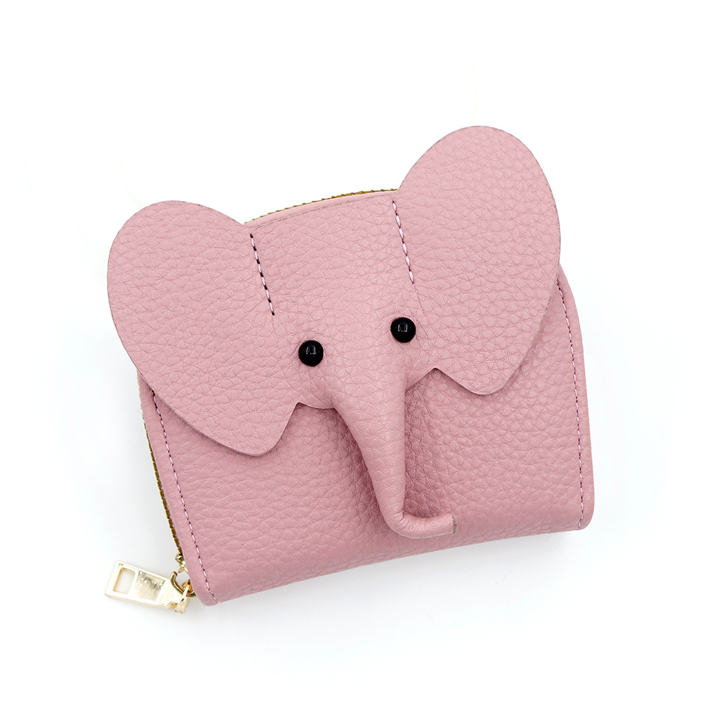 Nuevo bolso de tarjeta de órgano transfronterizo japonés ins personalidad creativa pequeña billetera pequeña con cremallera de elefante múltiple tarjeta de identificación