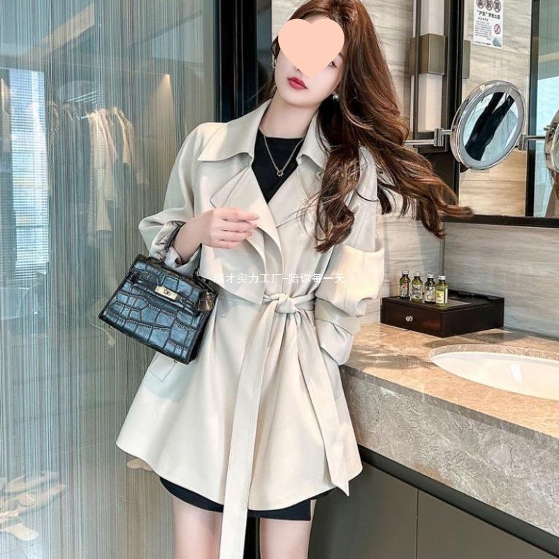 风衣外套小个子女2025新款春秋中长款韩版时尚洋气大衣设计感黑色|undefined