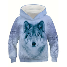 U 86938 Wolf Dog Print Kids Hoodie �ǹ�ӡ����ͯ�l�¿羳