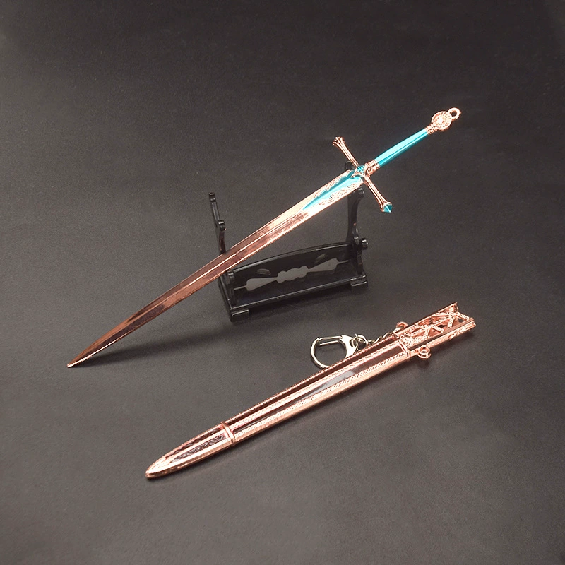 Anime game peripheral weapon with a 22cm alloy model weapon ornament keychain