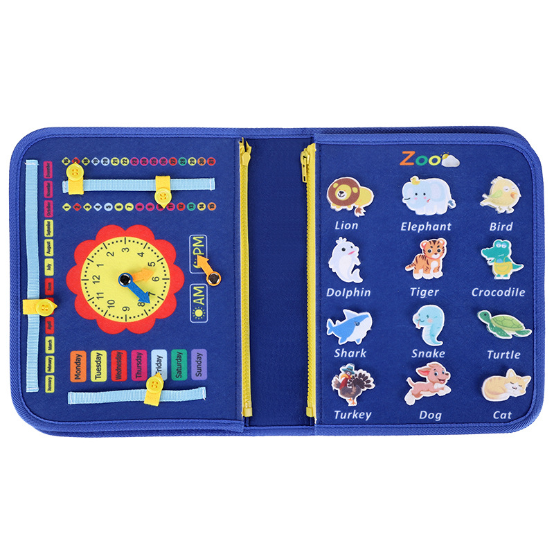 De los niños Montessori Educación Temprana Educativo ocupado fieltro tablero de aprendizaje de vestir juguetes jardín de infantes la vida del bebé material didáctico iluminación