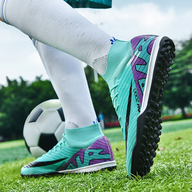 Zapatos de fútbol altos y bajos para hombres y mujeres tf clavos rotos ag clavos largos estudiantes de primaria y secundaria niños niños entrenamiento de competencia de césped artificial