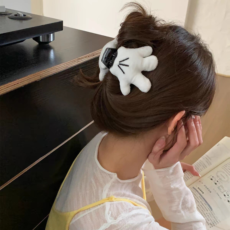 キュートで面白いミッキーパームグリッパー立体ぬいぐるみヘアクリップサメクリップ楽しい小さなハンドヘアクリップヘアアクセサリー|undefined