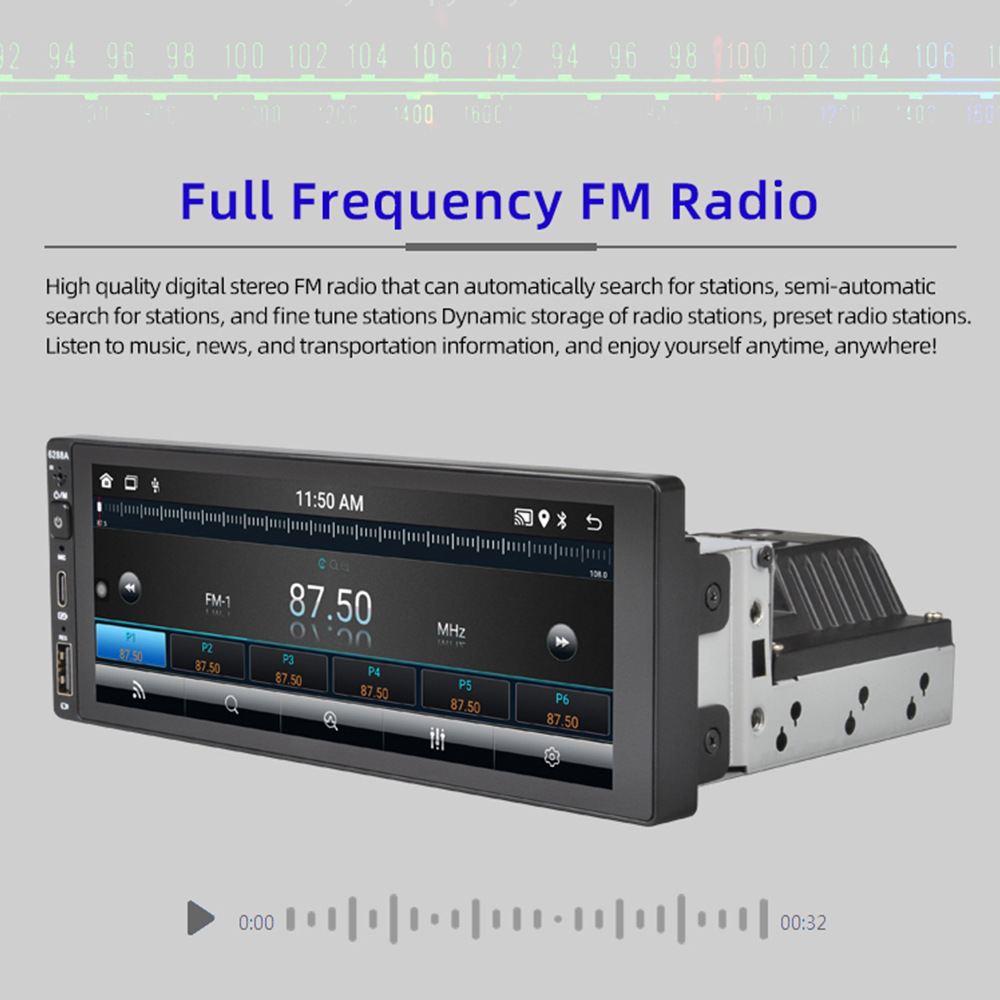 6.9 Inch 2+32 Wireless Carplay Single-Stick Android Machine Ips Capacitive Screen Smart Voice Car Player 12V