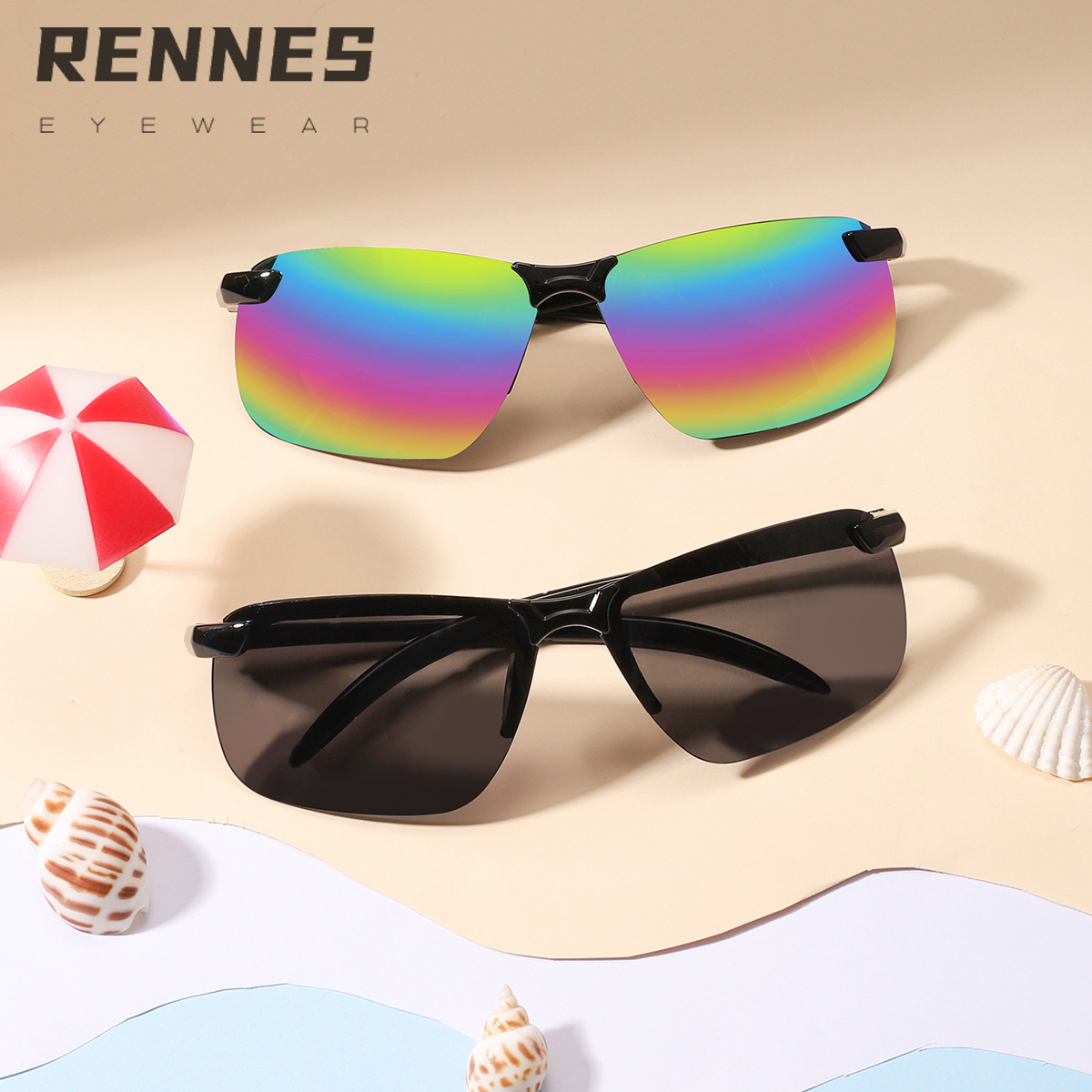 Los nuevos niños al por mayor de moda personalizada medio-Marco al aire libre bicicleta deportes gafas de sol a prueba de UV