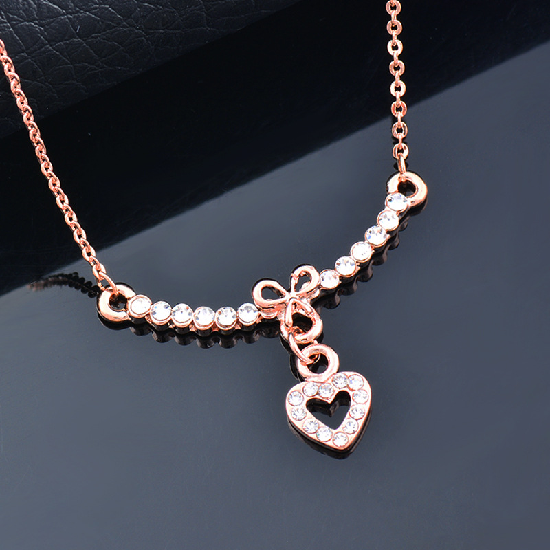 1 Piece Fashion Heart Shape Alloy Plating Zircon Women's Pendant Necklace display picture 5