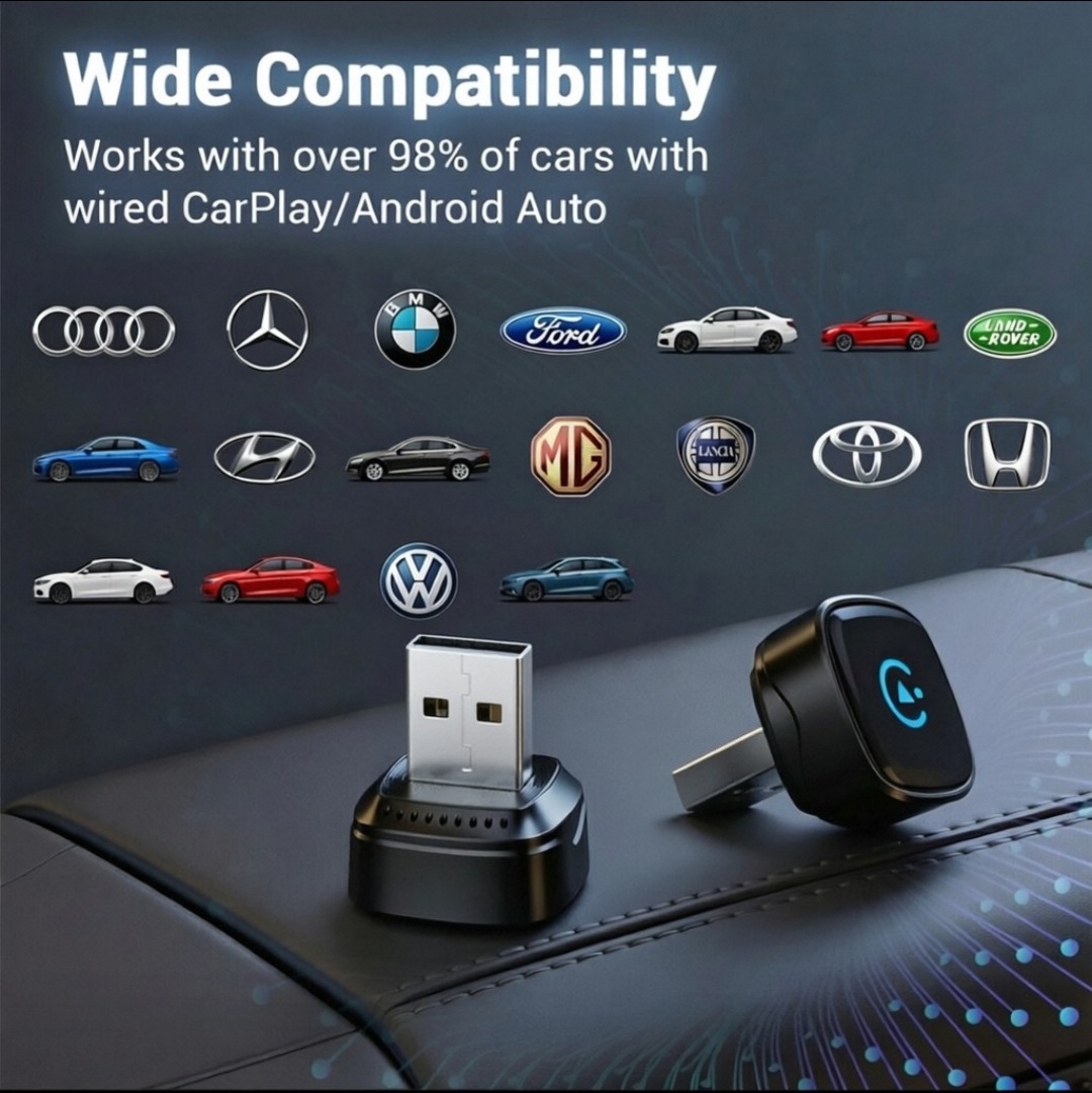 New Foreign Trade Model 2-in-1 Car-Machine Connectivity Module, Direct Plug-In Carplay Wireless Box, Android Auto Carplay Box