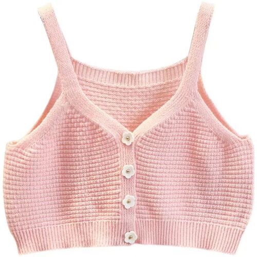 Designers' Choice Women's Knitted Tank Top with Strap, Casual and Unique, Summer Innerwear, Sleeveless Short-Sleeve Top, Style 0158