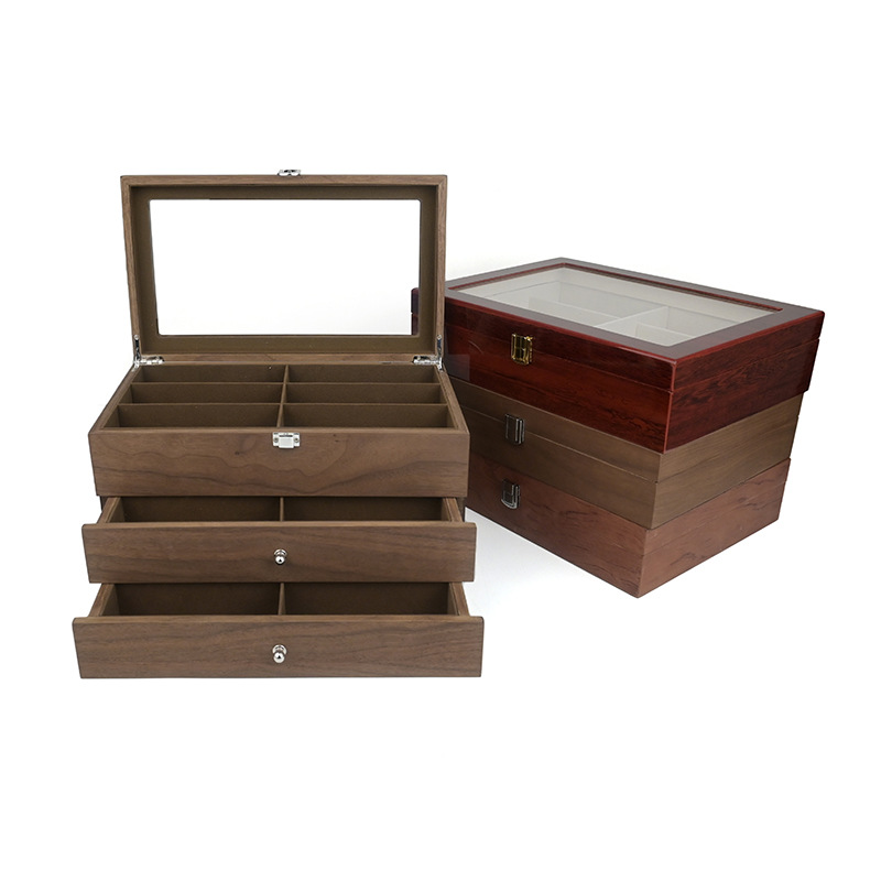 現物天然レトロ木製眼鏡ケース眼鏡収納ケース太陽胡桃木眼鏡包装ケース卸売り