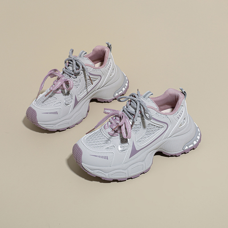 Tenis Tipo Dad Shoe para Mujer FC06 de PU, Malla y Caucho con Aumento de Estatura para Uso Diario