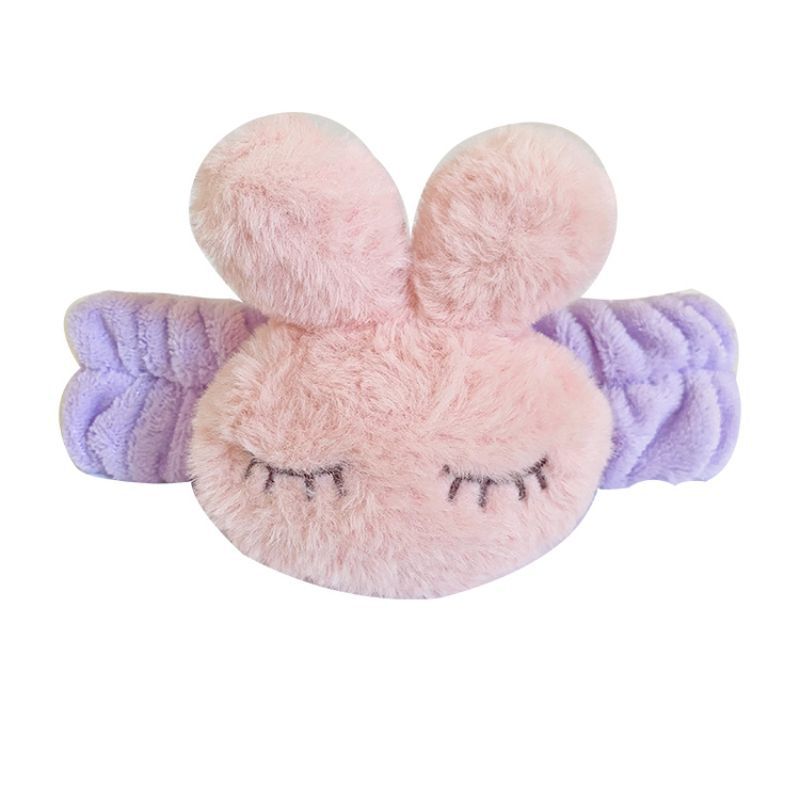 Corea del Sur ins Internet celebridad dibujos animados banda de pelo de felpa conejo oso lindo Super lindo pelo banda chica lavado de cara belleza accesorios para el cabello