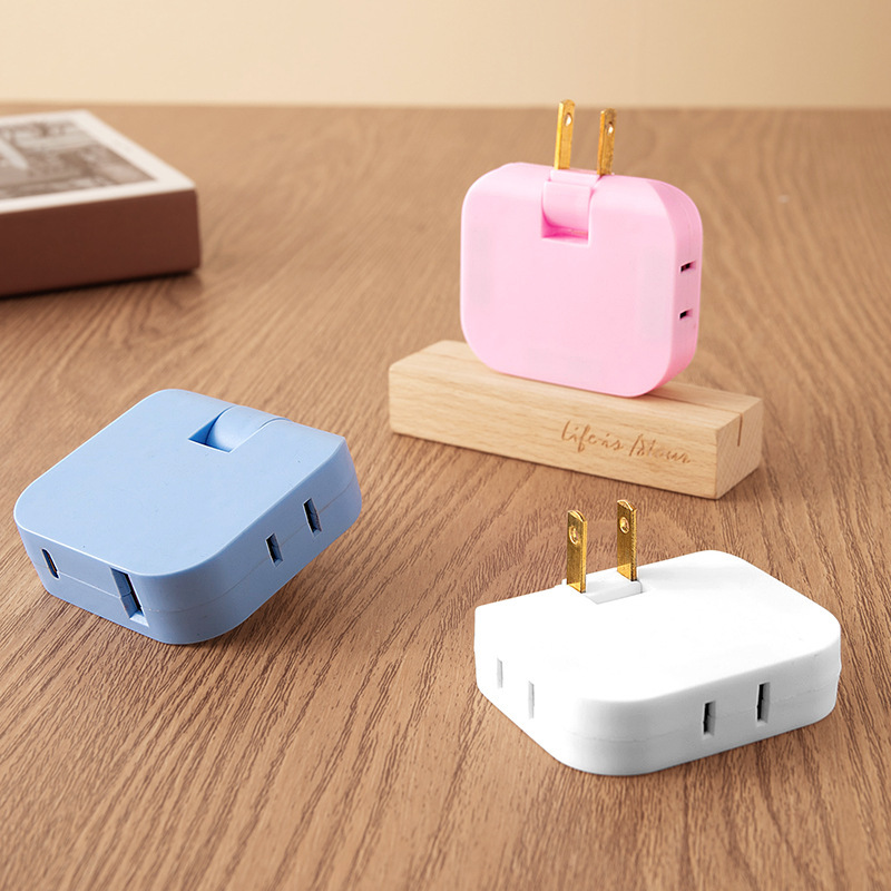 【只供外贸出口使用】美式日式转换器 180°转USB Type-c扩展插头