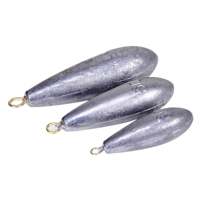 Aohu Bulk Willow Type Lead Pendant with Ring Luya Lead Pendant Sea Fishing Hanging Ring Lead Tuo Raft Fishing Gear Products