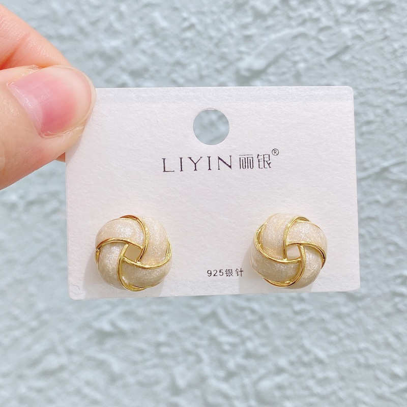 Liyin/Libeliying ドーパミンドロップ釉薬ペイントイヤリングニッチ春夏甘くて絶妙な s925 シルバー針イヤリング|undefined