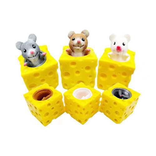 Factory direct sales creative new and unique spoof pinch music gift children's toy decompression cheese mouse cup