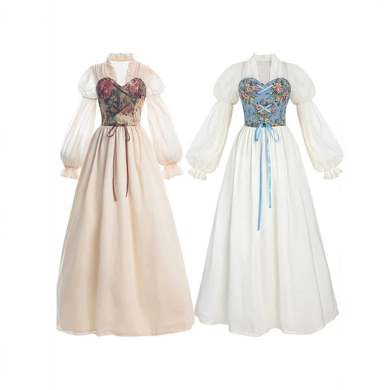 Renaissance Dress Women Medieval Costume Victorian Pirate Skirt Fairy Witch