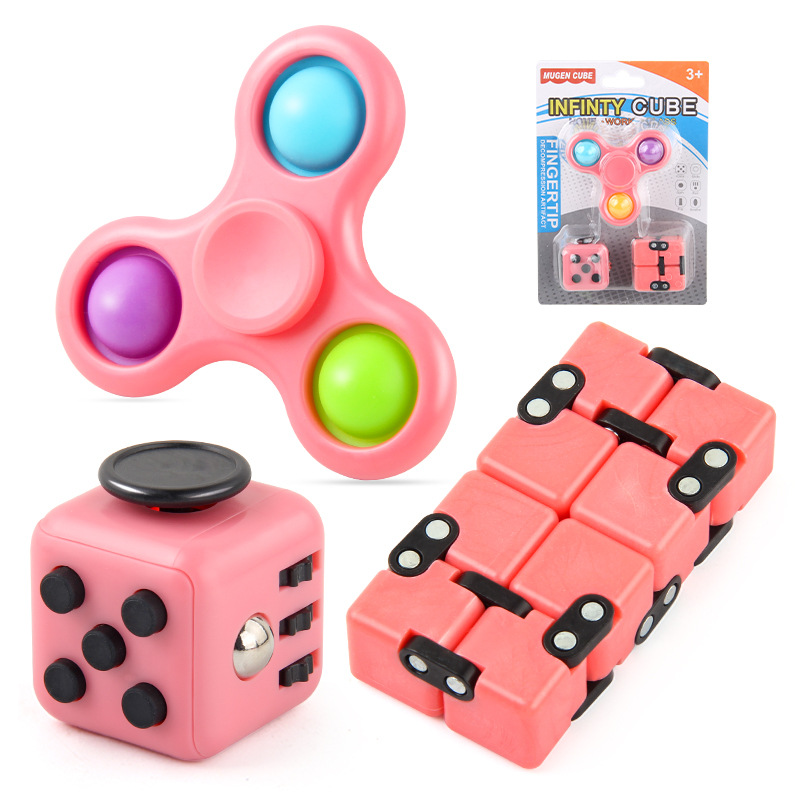 Transfronterizo nuevo traje de descompresión de segundo orden infinito cubo dados de tres agujeros burbuja música dedo Gyro nuevo juguete exótico