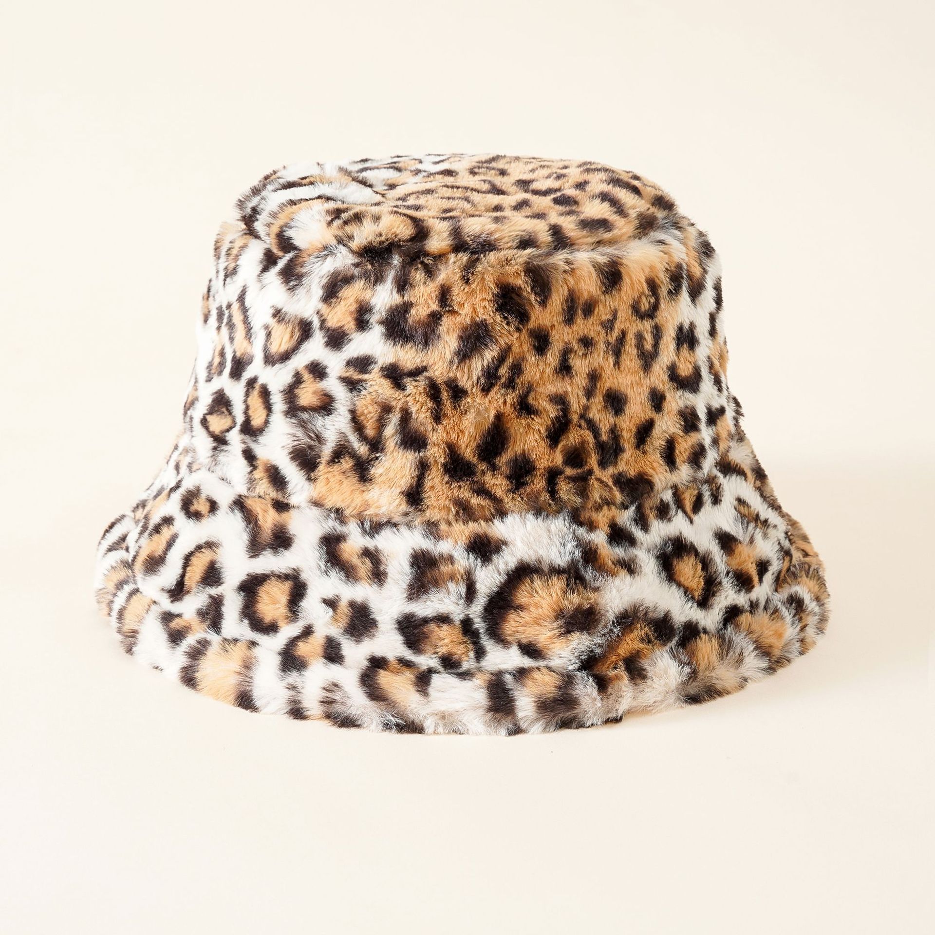 Felpa chic retro Harajuku Hong Kong estilo leopardo estampado pescador sombrero femenino otoño coreano Otoño e Invierno moda japonesa casual cuenca sombrero moda