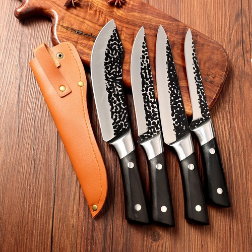 New butcher knife leather sheath hammer pattern boning knife splitting mouth strip stainless steel splitting multi-purpose knife leather scabbard wholesale