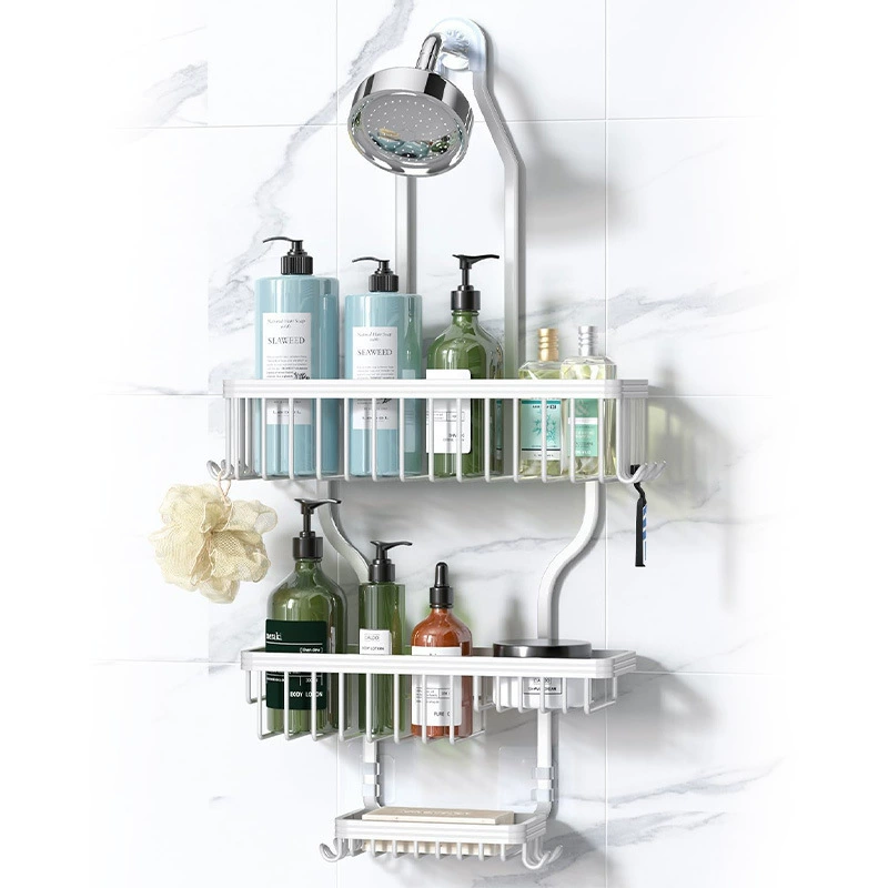 Amazon Bathroom Shower Storage Rack Hanging Rack Shower Storage Rack Aluminum Shower Head Rack Shower Rack with Soap Basket