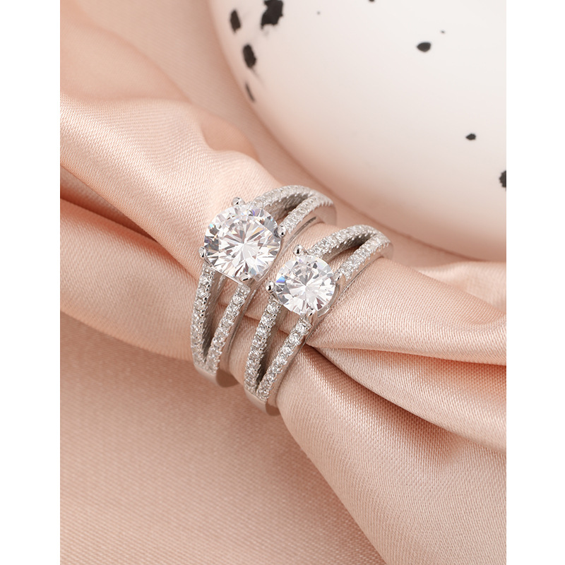 925 zircon de plata esterlina 1 quilate anillo de diamante de simulación nicho de alta calidad anillo de bodas anillo de boda regalo de cumpleaños