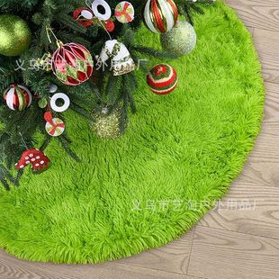 Cross-Border New Product Christmas Tree Skirt Green Plush Tree Christmas Home Decoration Floor Mat