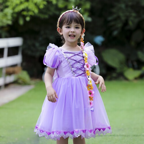 New Snow White Dress Cinderella Princess Dress Long Hair Princess Net Dress Ice and Snow Dress Halloween