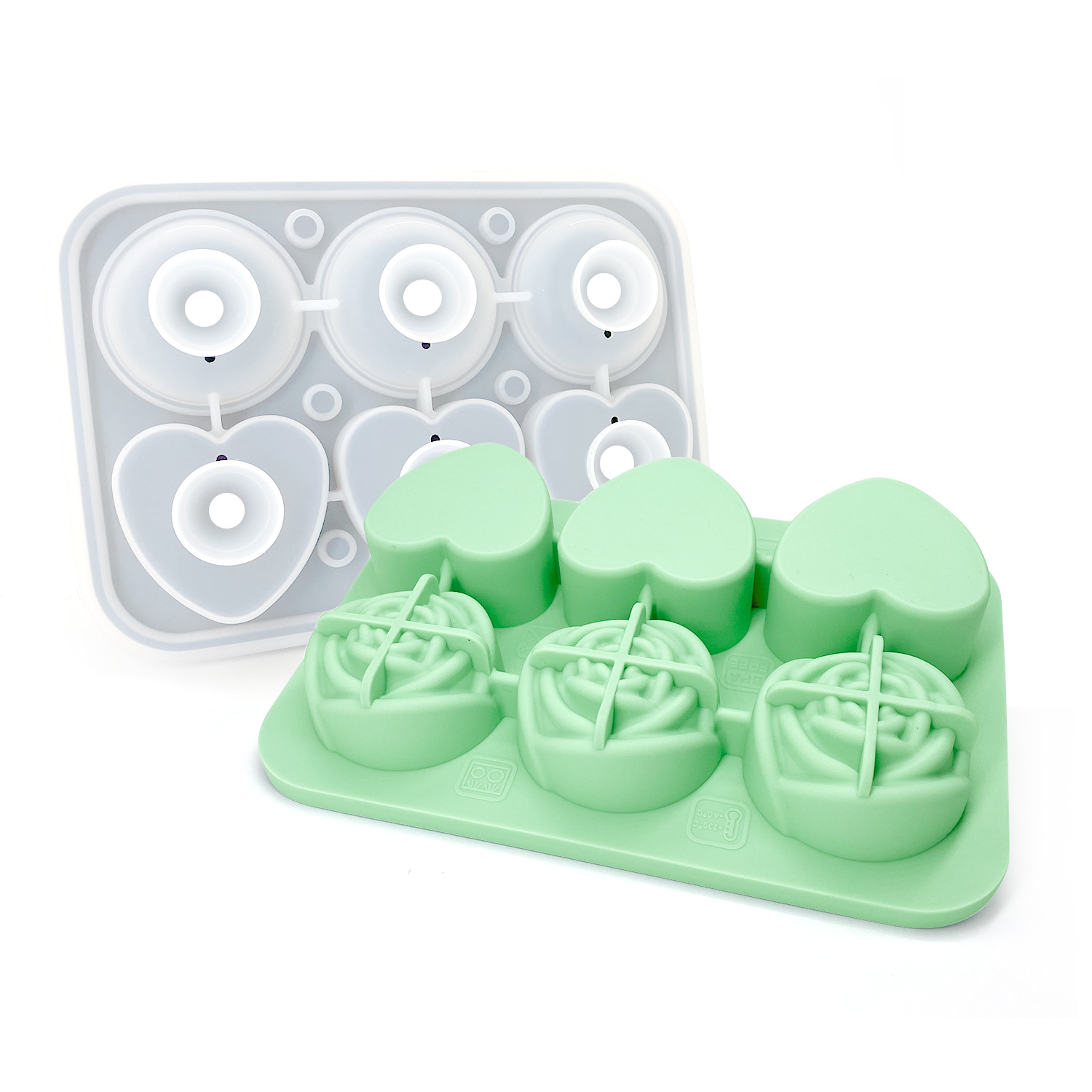 Caja de molde de hockey sobre hielo de silicona Ice Cube máquina de hielo 4-piece Rose whisky Comercial Grande cuadrado redondo image 28