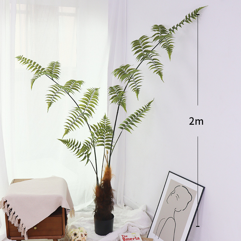 ソフト装飾造園シミュレーションヘリシウムシダ鉢植えシミュレーションゴールデンサルシダ屋内床置き装飾偽植物緑植物|undefined